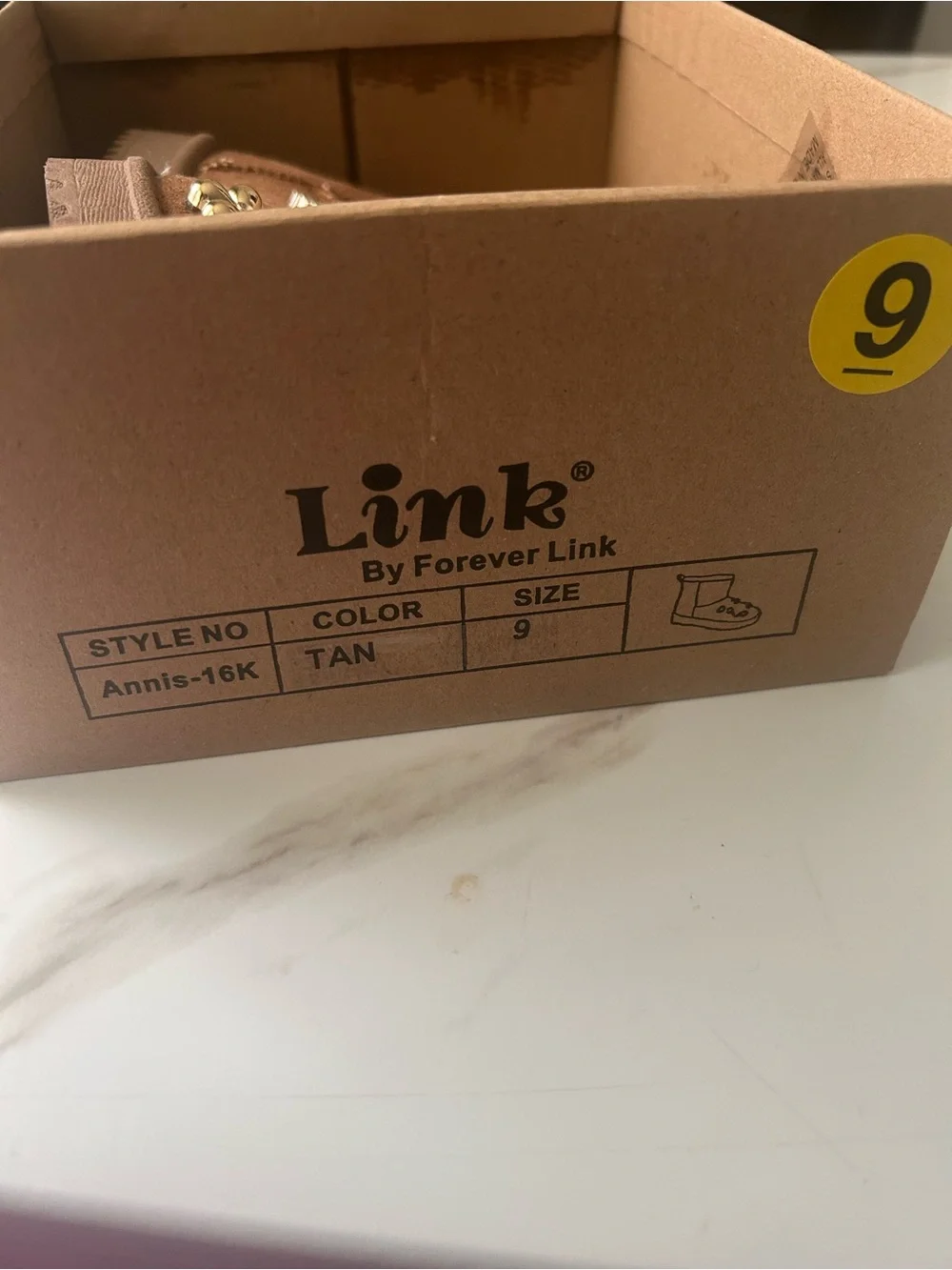 Forever Link Tan Baby Boots with Pearl & Gold Accents